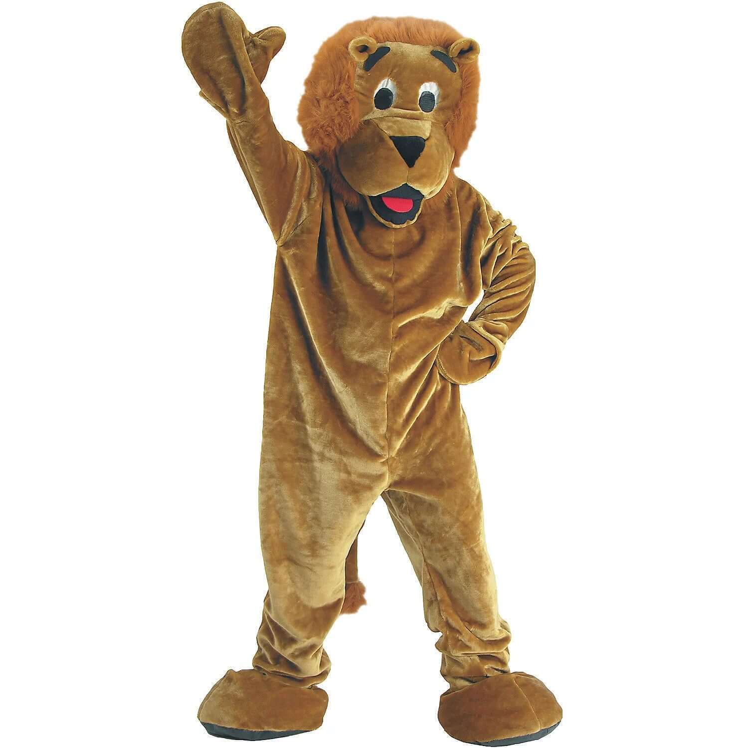 Leeuwenmascottekostuum – inclusief jumpsuit en hoofd met bontmanen-Novaay